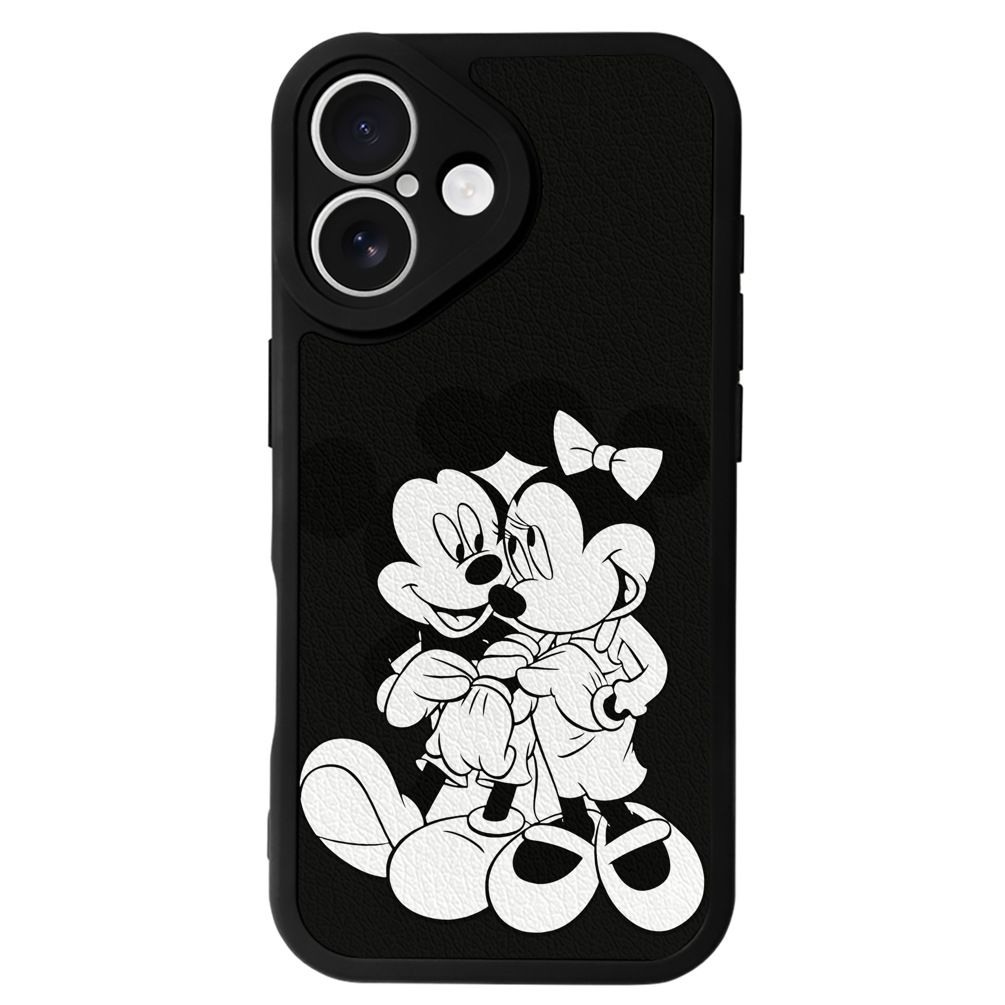 （画像用） ミッキーマウス Mickey Mouse 【iPhone 16シリーズ対応】シリコンスマホケース（レザー調） 材質：シリコン